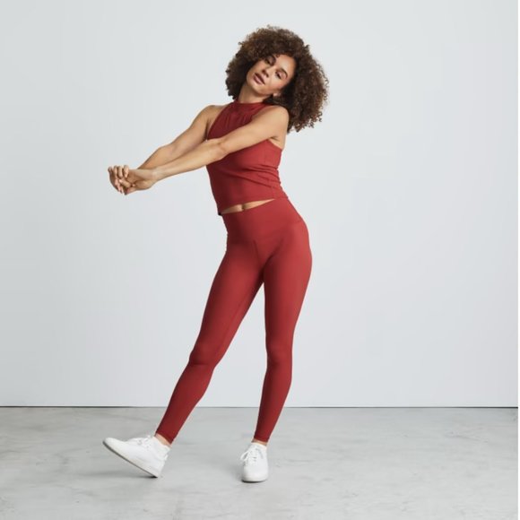 Everlane Pants - EVERLANE The Perform Ankle Legging in Red Size M